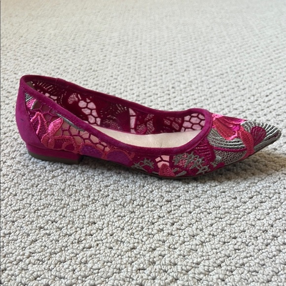Elegant Pink Embroidered Flats by Cecelia New York - Picture 5 of 9